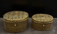 METAL DEKORATİF KUTU 2Lİ SET