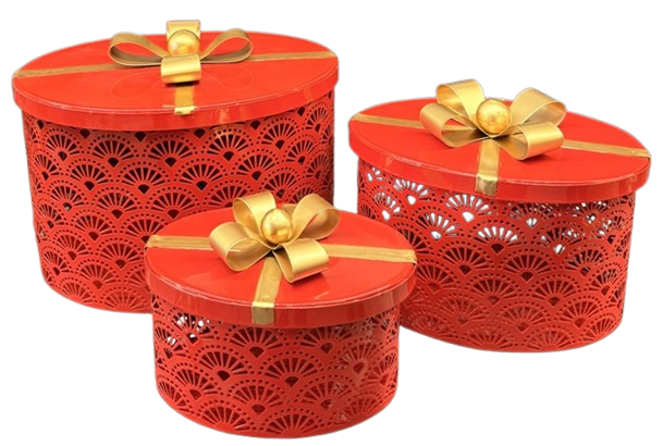 METAL YILBAŞI DEKORATİF KUTU 3LÜ SET