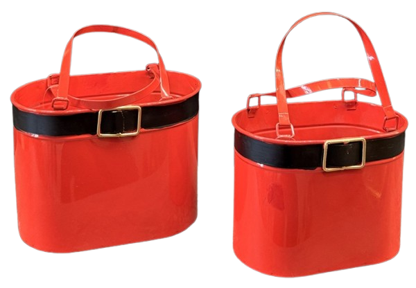 METAL YILBAŞI SAKSI 2Lİ SET