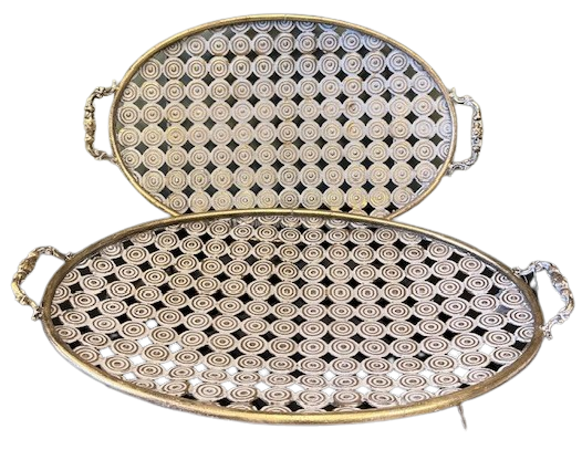 Metal Oval Tepsi 2li Set