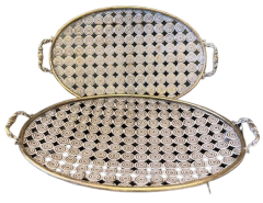 Metal Oval Tepsi 2li Set