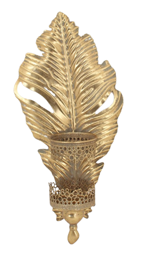 METAL YAPRAK APLİK MUMLUK