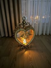 METAL DEKORATİF KALP MUMLUK