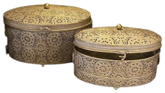 METAL DEKORATİF KUTU 2Lİ SET