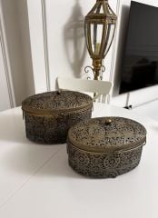 METAL DEKORATİF KUTU 2Lİ SET