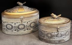 METAL DEKORATİF KUŞLU KUTU 2Lİ SET