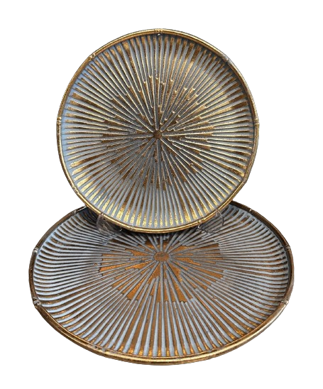 METAL YUV.AYAKLI TEPSİ 2Lİ SET