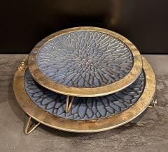 METAL YUV.AYAKLI TEPSİ 2Lİ SET