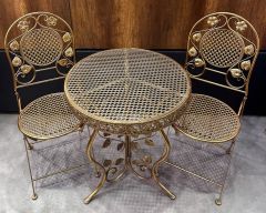 METAL MASA SANDALYE TAKIMI (1 MASA+2 SANDALYE)