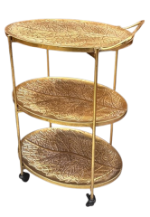 METAL SERVİS SEHPASI TEKERLEKLİ 3 KATLI