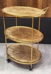 METAL SERVİS SEHPASI TEKERLEKLİ 3 KATLI