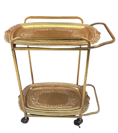 METAL SERVİS SEHPASI TEKERLEKLİ 2 KATLI