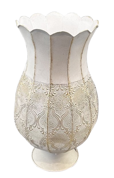 METAL VAZO BEYAZ (BÜYÜK BOY)