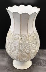 METAL VAZO BEYAZ (BÜYÜK BOY)