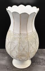 METAL VAZO BEYAZ (BÜYÜK BOY)