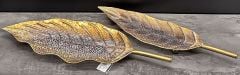 METAL DEKOR YAPRAK TEPSİ 2Lİ SET