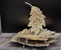 METAL DEKOR YAPRAK TABAK 3LÜ SET