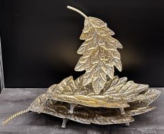 METAL DEKOR YAPRAK TABAK 3LÜ SET